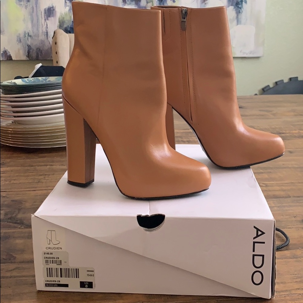 Camel Colored Heeled Boots